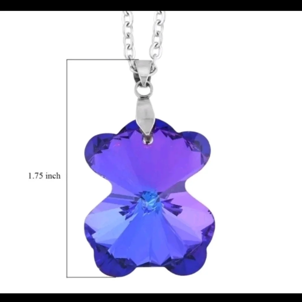 Magic Glass Gummi Bear Earrings & Necklace Violet